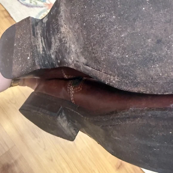 FRYE Women's Melissa Button Short Boot Booties Sz US 6 B Brown Leather - Picture 15 of 16